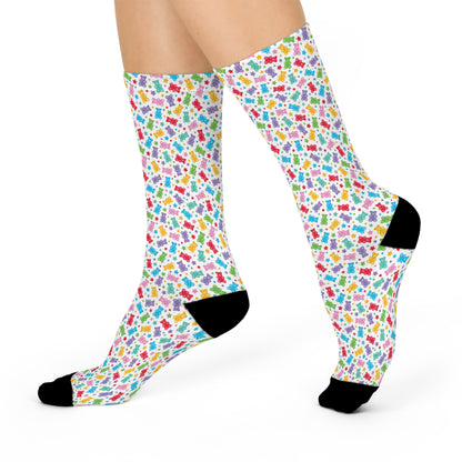 Colourful Cushioned Crew Socks - Fun Pattern for Everyday Comfort