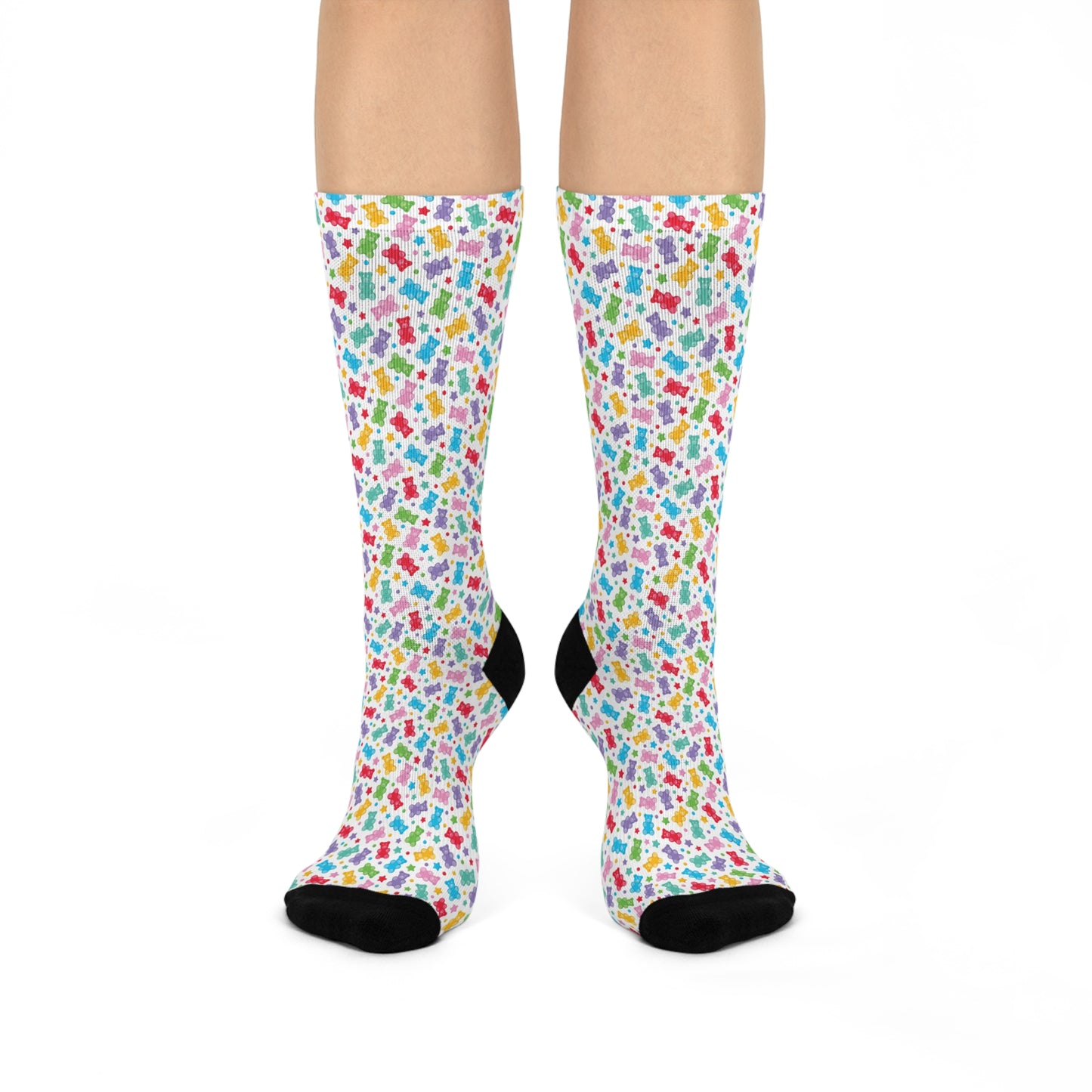 Colourful Cushioned Crew Socks - Fun Pattern for Everyday Comfort