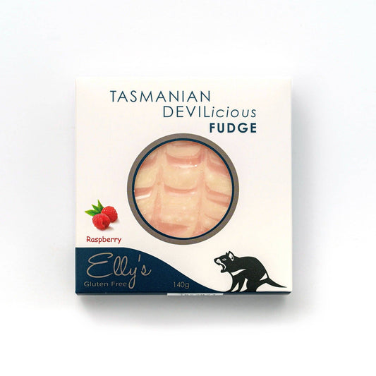 TASMANIAN DEVILICIOUS FUDGE: Raspberry & White Chocolate