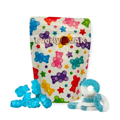 Blue Raspberry Gummi Bears and Blue Raspberry Ring Mix