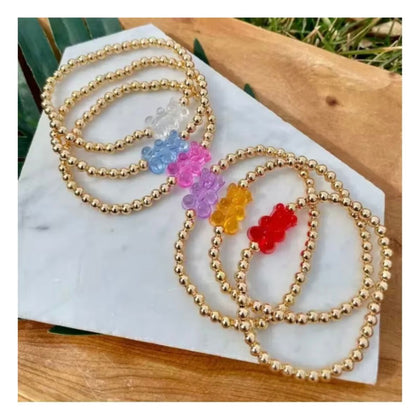 Gold Bead Gummi Bear Bracelet