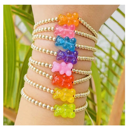 Gold Bead Gummi Bear Bracelet